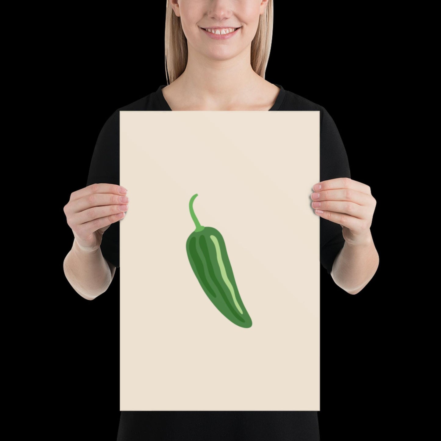Jalapeno Chilli Pepper Spicy Margarita Beige Wall Print | Bar Cart Art | Cocktail Poster | Bold Prints | A1 A2 Physical Print | Kitchen Art