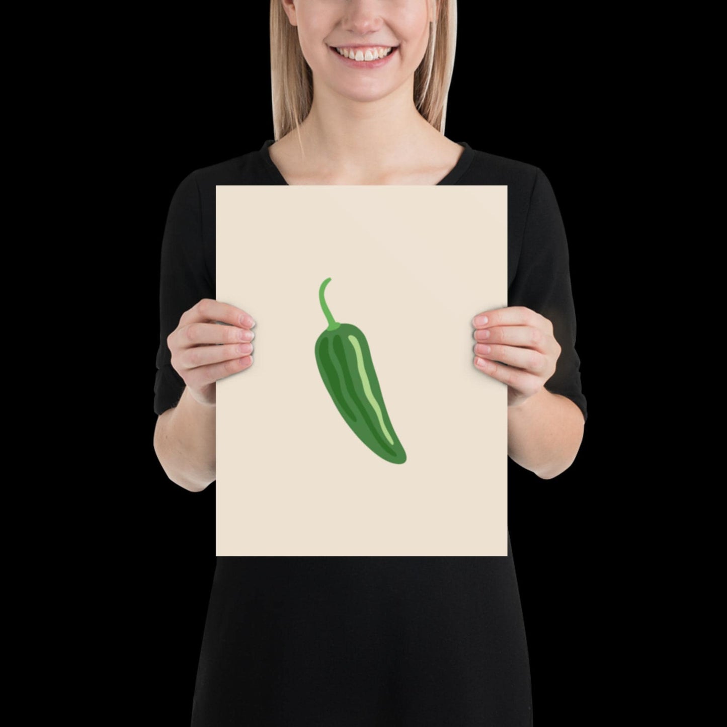Jalapeno Chilli Pepper Spicy Margarita Beige Wall Print | Bar Cart Art | Cocktail Poster | Bold Prints | A1 A2 Physical Print | Kitchen Art