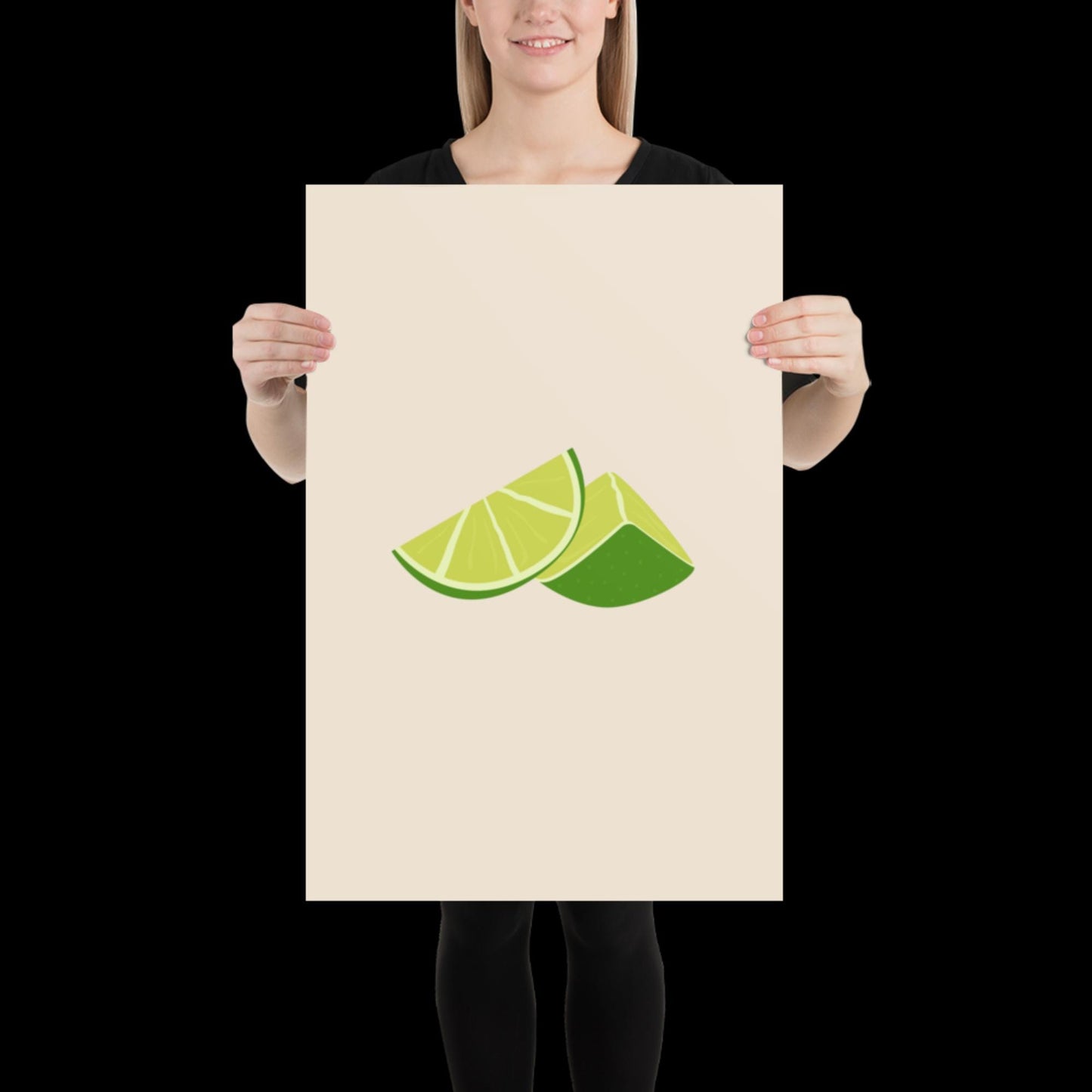 Limes Spicy Margarita Beige Wall Print | Bar Cart Art | Cherry Print | Cocktail Poster | Bold Prints | A1 A2 Physical Print | Kitchen Art
