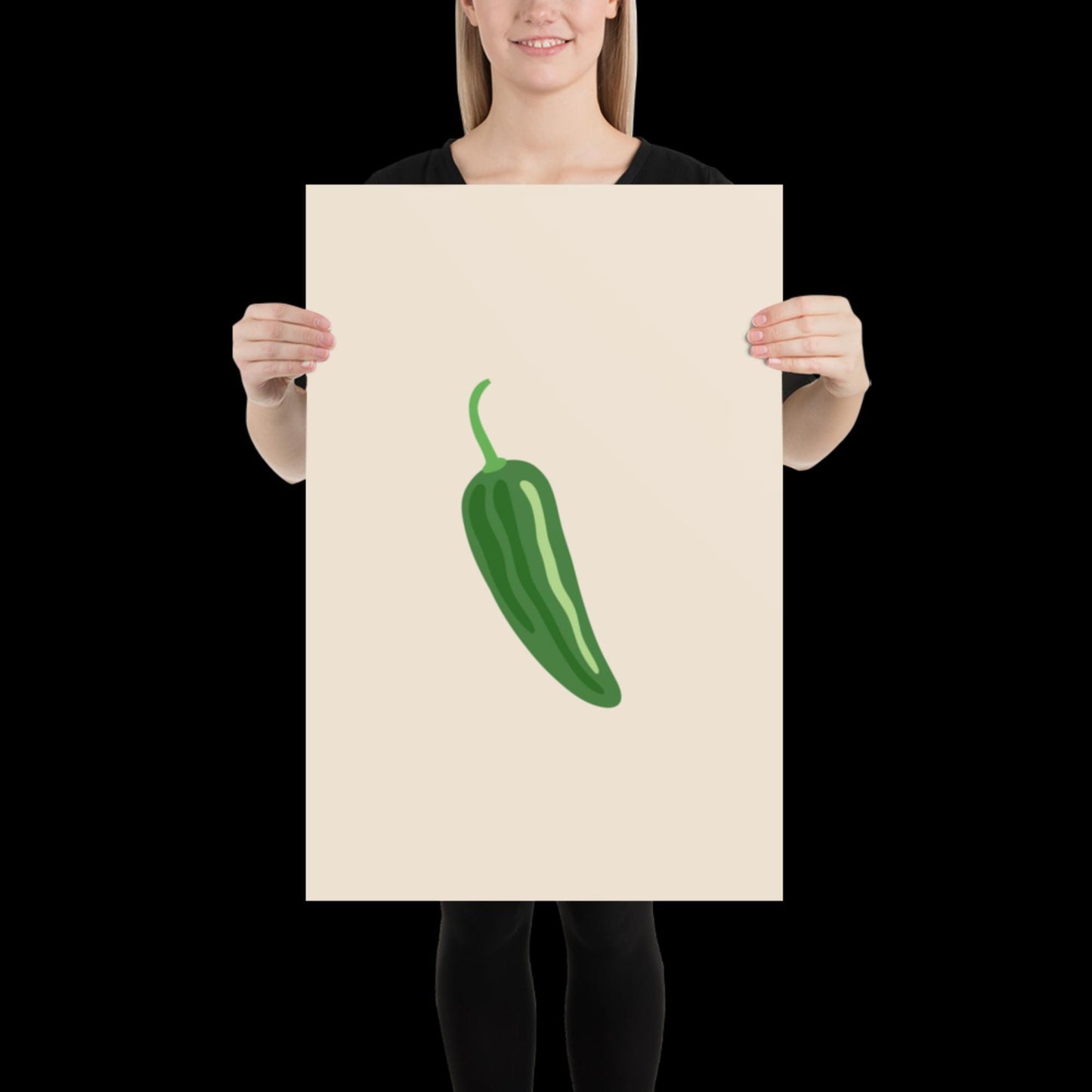 Jalapeno Chilli Pepper Spicy Margarita Beige Wall Print | Bar Cart Art | Cocktail Poster | Bold Prints | A1 A2 Physical Print | Kitchen Art