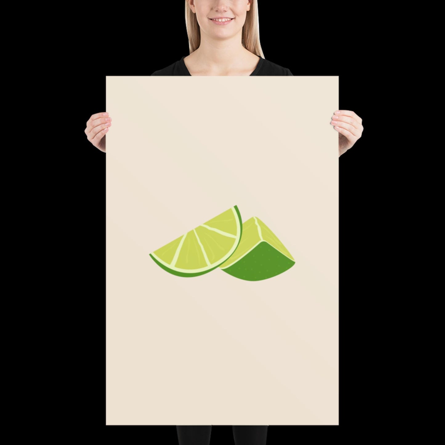 Limes Spicy Margarita Beige Wall Print | Bar Cart Art | Cherry Print | Cocktail Poster | Bold Prints | A1 A2 Physical Print | Kitchen Art