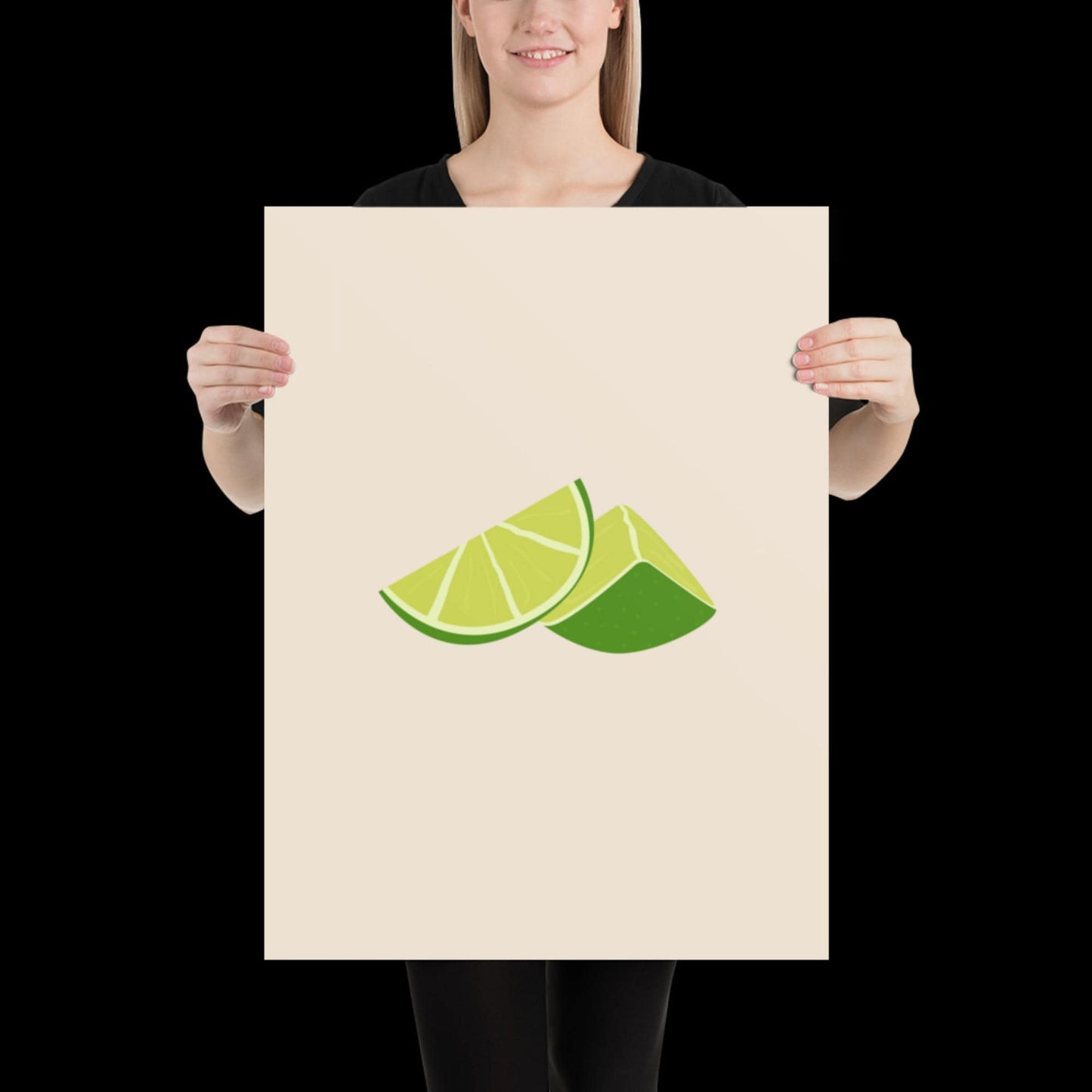 Limes Spicy Margarita Beige Wall Print | Bar Cart Art | Cherry Print | Cocktail Poster | Bold Prints | A1 A2 Physical Print | Kitchen Art