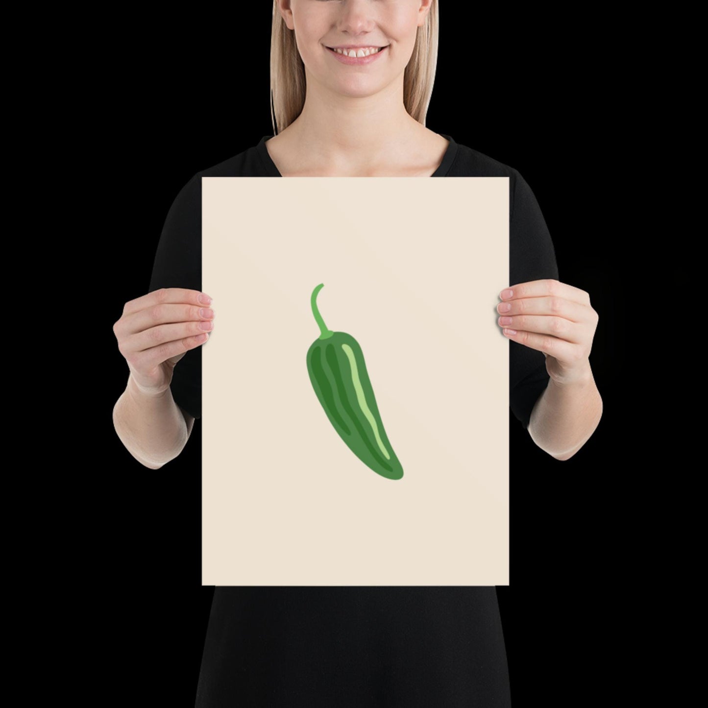 Jalapeno Chilli Pepper Spicy Margarita Beige Wall Print | Bar Cart Art | Cocktail Poster | Bold Prints | A1 A2 Physical Print | Kitchen Art