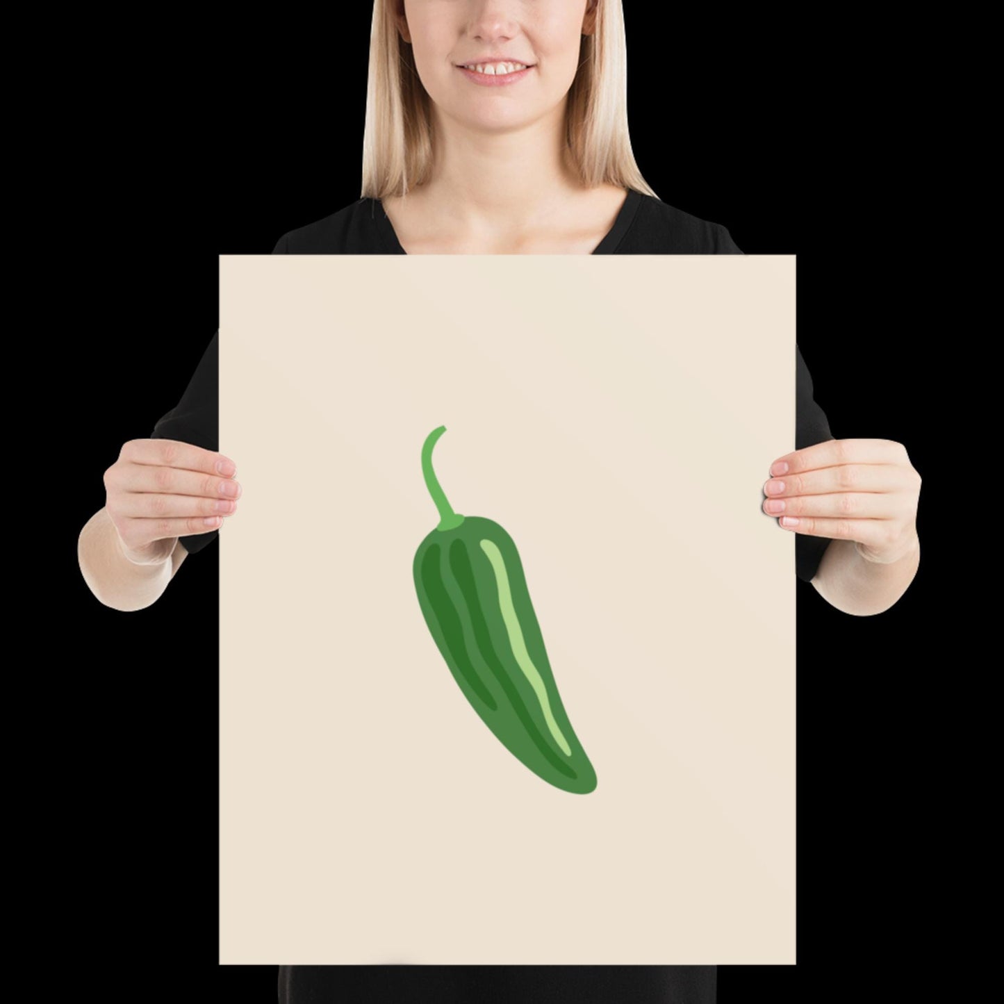 Jalapeno Chilli Pepper Spicy Margarita Beige Wall Print | Bar Cart Art | Cocktail Poster | Bold Prints | A1 A2 Physical Print | Kitchen Art