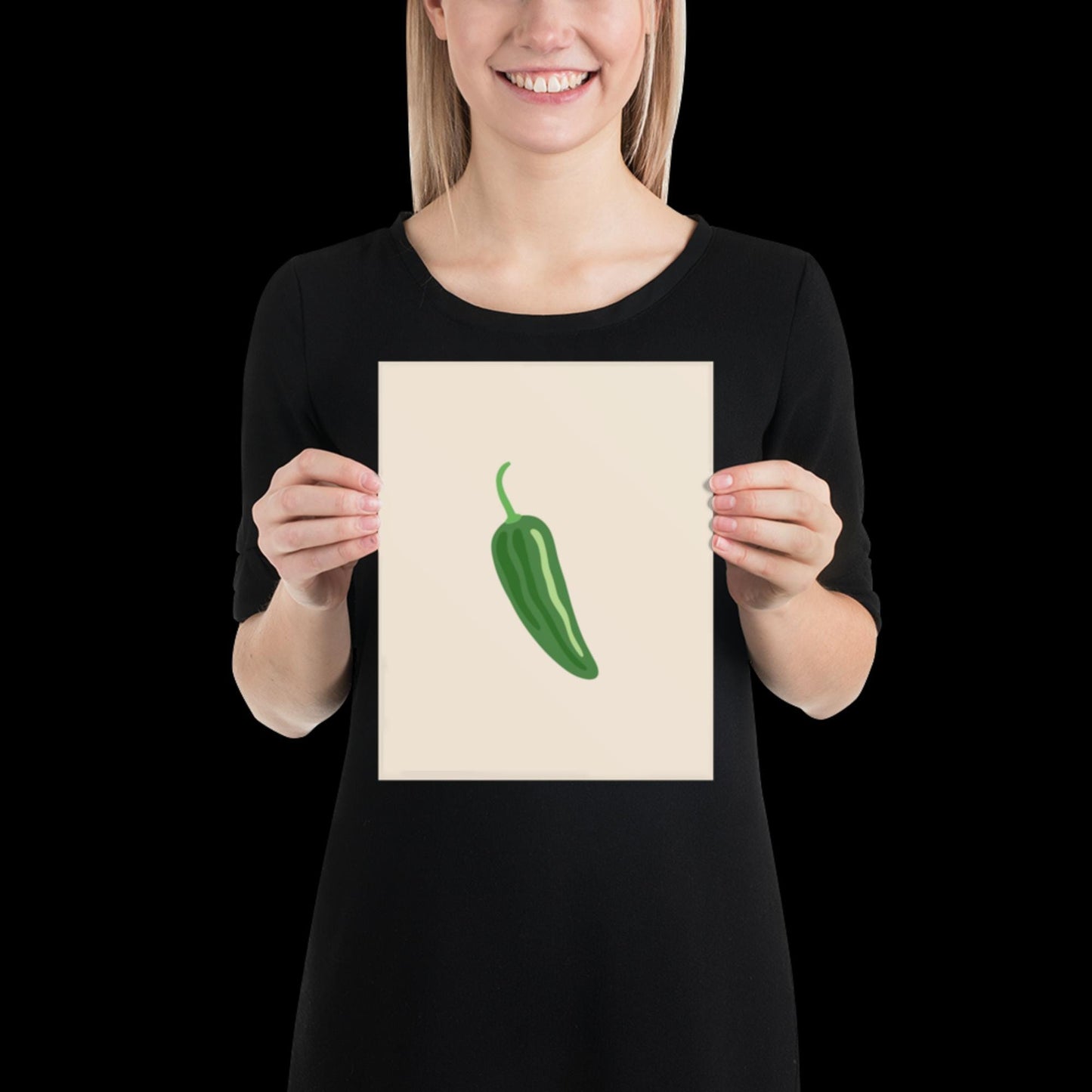 Jalapeno Chilli Pepper Spicy Margarita Beige Wall Print | Bar Cart Art | Cocktail Poster | Bold Prints | A1 A2 Physical Print | Kitchen Art