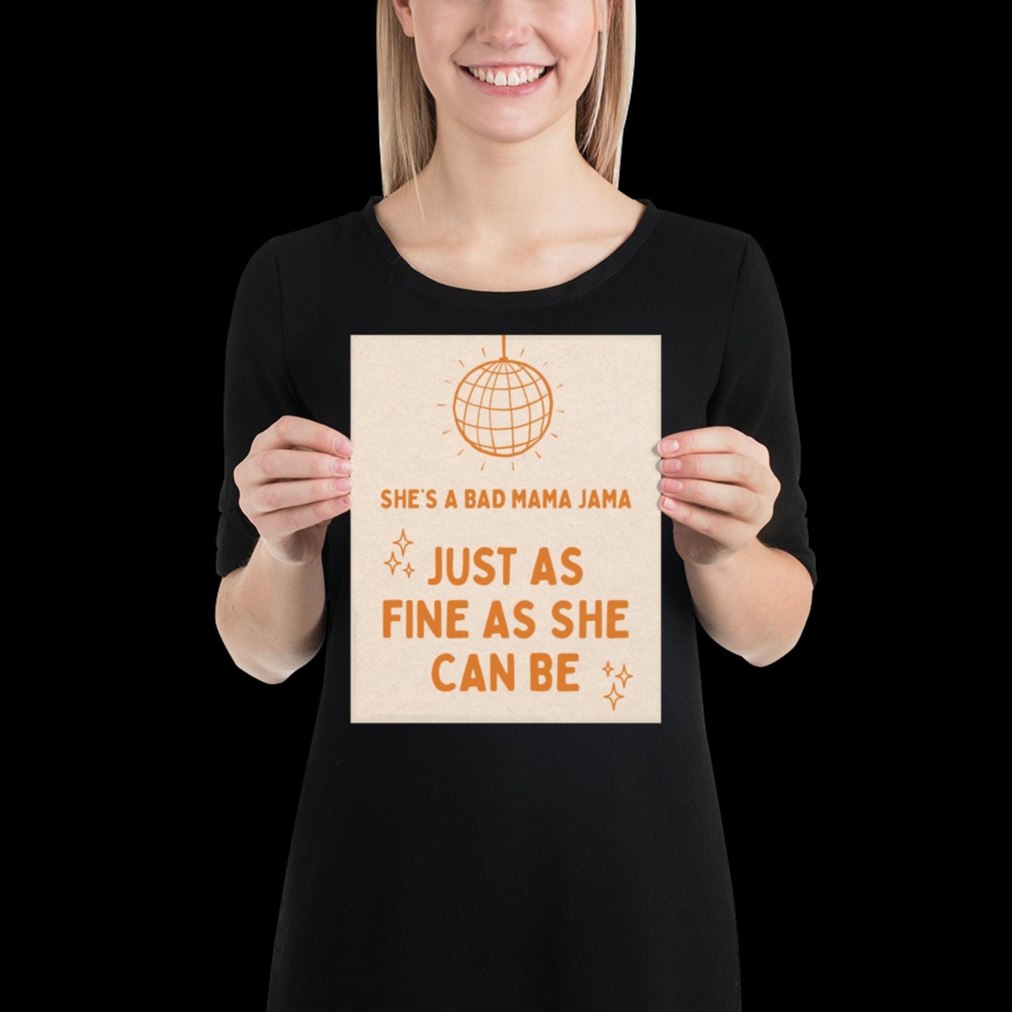 She's a Bad Mama Jama Carl Carlton Lyric Print | House Music Poster | Quote Print | Typographic | Disco Decor | Disco Ball Wall Print | Gift