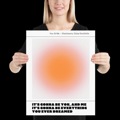 You and Me Orange Aura Print - Disclosure Wall Art for House EDM Ibiza Festival Rave Art Decor House Music Disco Ball Funky