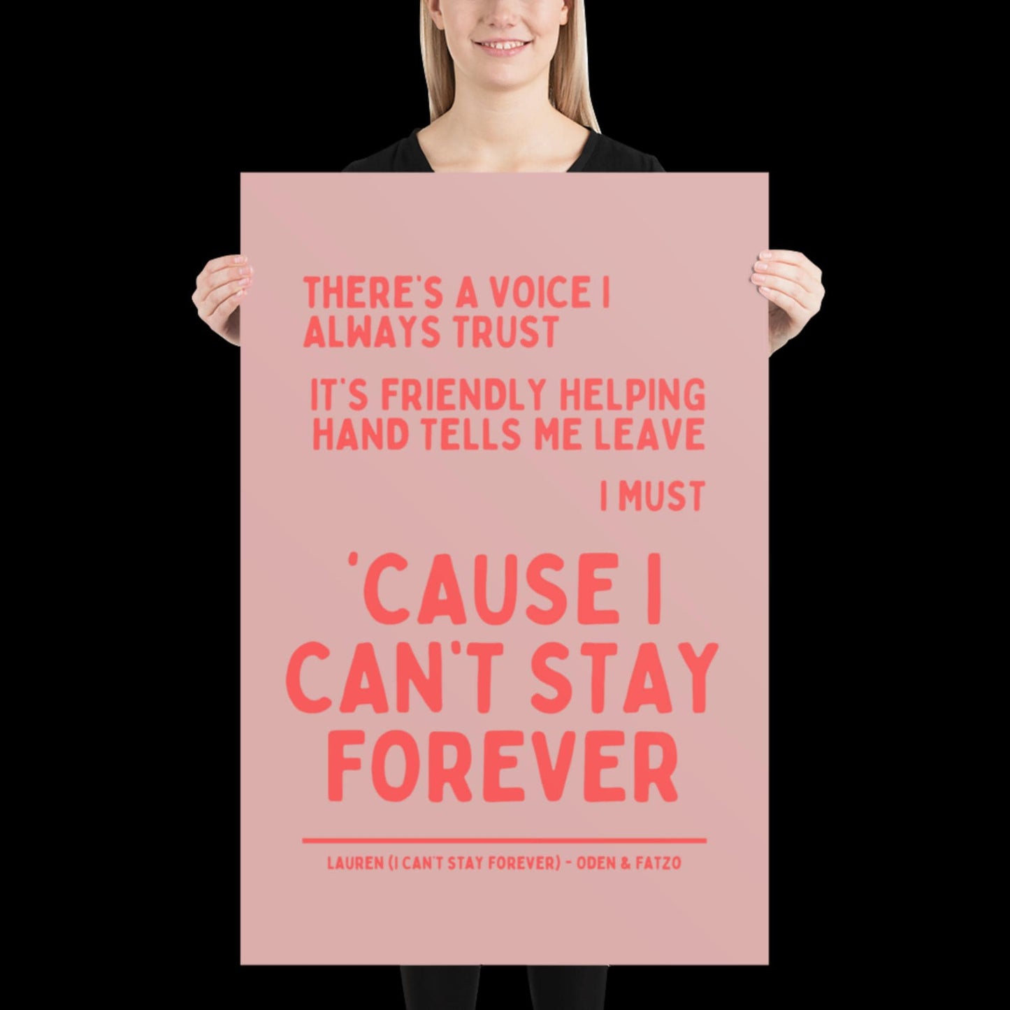 I Can't Stay Forever Red Wall Print