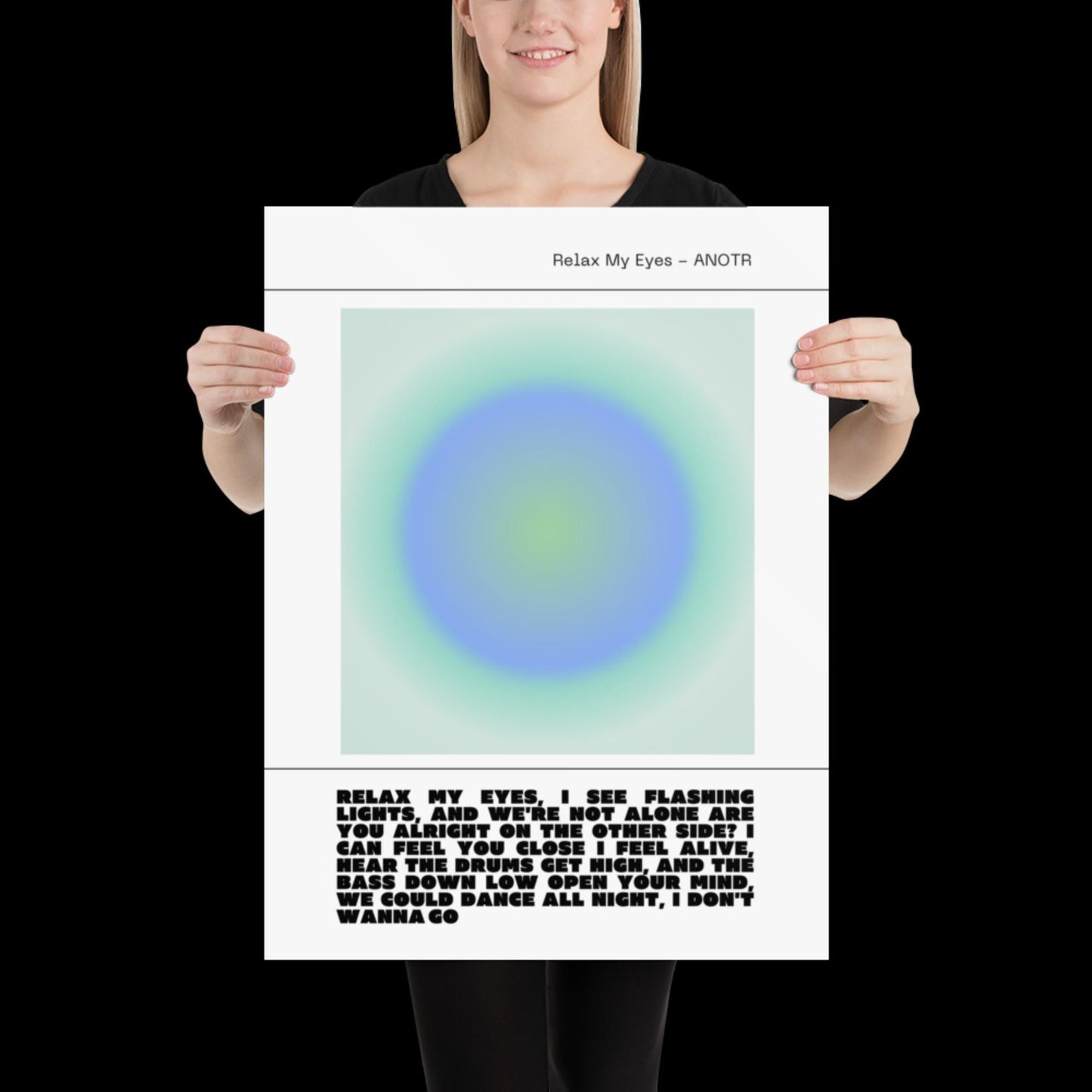 Relax My Eyes Inspired Blue Green Aura Print - ANOTR Wall Art House EDM Ibiza Festival Rave Art Decor House Music Lovers Disco Ball Funky
