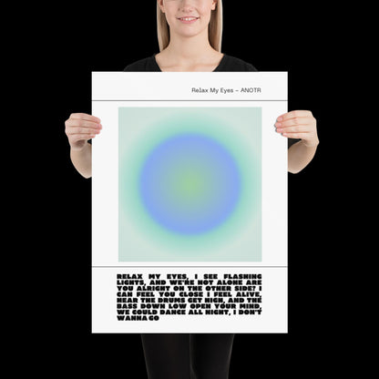 Relax My Eyes Inspired Blue Green Aura Print - ANOTR Wall Art House EDM Ibiza Festival Rave Art Decor House Music Lovers Disco Ball Funky