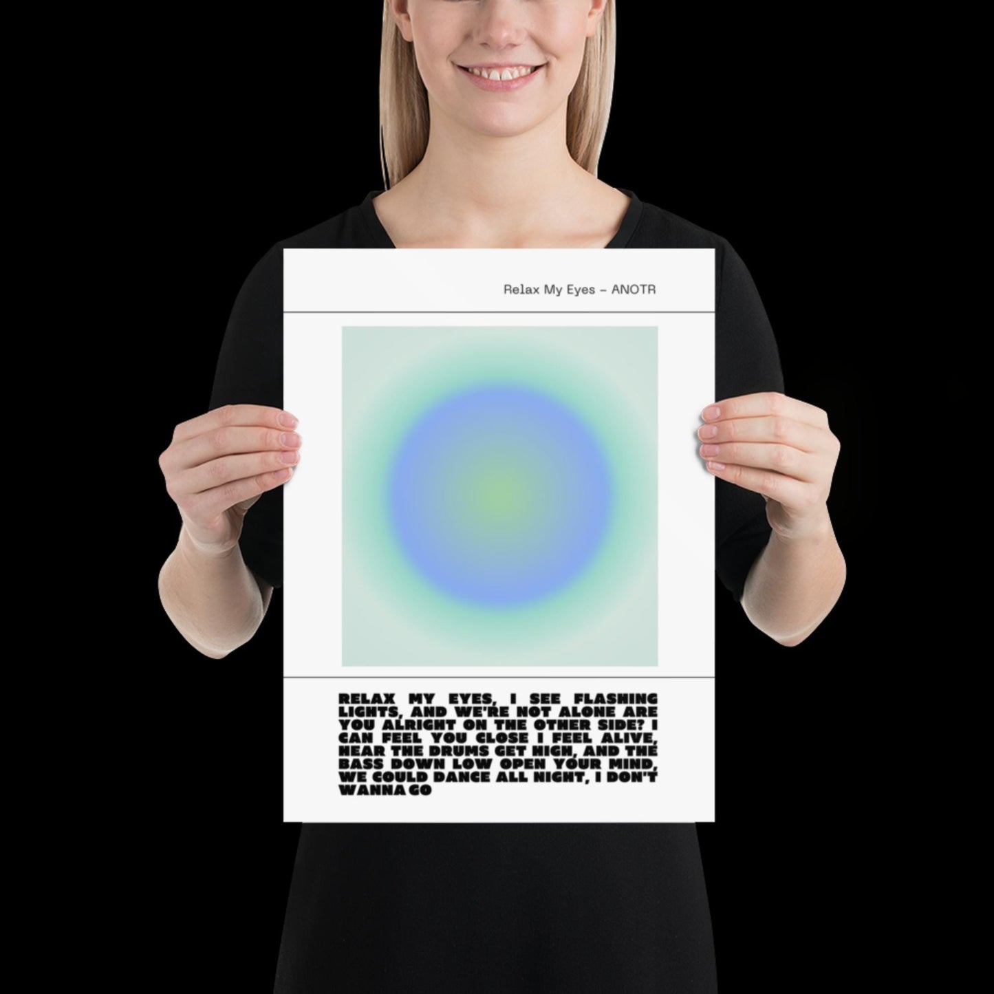 Relax My Eyes Inspired Blue Green Aura Print - ANOTR Wall Art House EDM Ibiza Festival Rave Art Decor House Music Lovers Disco Ball Funky