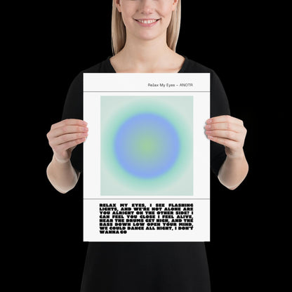 Relax My Eyes Inspired Blue Green Aura Print - ANOTR Wall Art House EDM Ibiza Festival Rave Art Decor House Music Lovers Disco Ball Funky