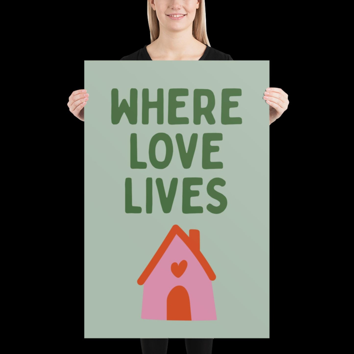 Where Love Lives Alison Limerick Inspired Lyric Print Green - Ibiza Funky Disco House Music A1 A2 A3 Typographic Ball Aesthetic Poster