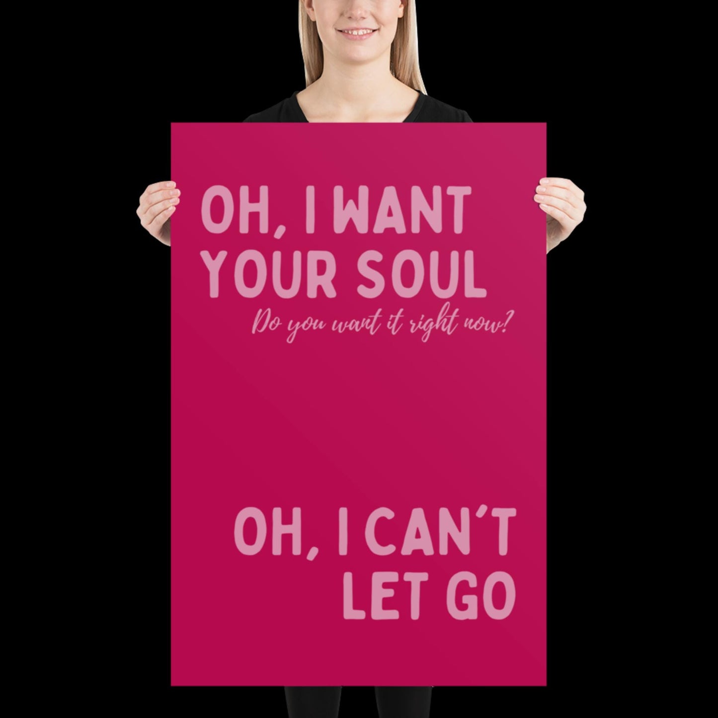 I Want Your Soul Inspired Armand Van Helden Pink Print - Ibiza Art Bold Typographic Colourful House Music Poster Groovy Bar Disco Funky
