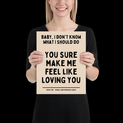 Make Me Inspired Beige and Black Print - Borai Denham Audio Ibiza Bold Typographic Colourful House Music Poster Groovy Bar Disco Funky