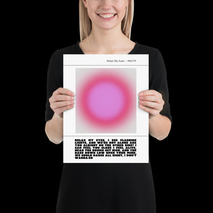 Relax My Eyes Inspired Pink Aura Print - ANOTR Wall Art for House EDM Ibiza Festival Rave Art Decor House Music Lovers Disco Ball Funky