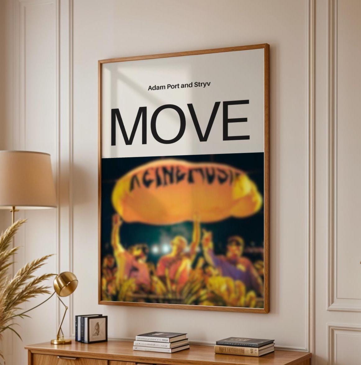 Move Inspired Print Orange Cloud - Adam Port Stryv Keinemusik Wall Art for House EDM Ibiza Festival Rave Art Decor House Music Disco Funky