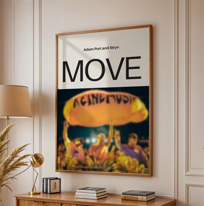 Move Inspired Print Orange Cloud - Adam Port Stryv Keinemusik Wall Art for House EDM Ibiza Festival Rave Art Decor House Music Disco Funky