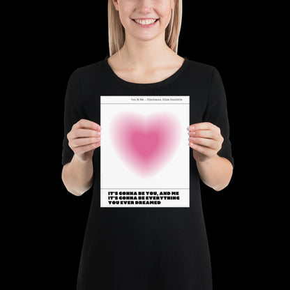 You and Me Pink Heart Aura Print - Disclosure Wall Art for House EDM Ibiza Festival Rave Art Decor House Music Disco Ball Funky