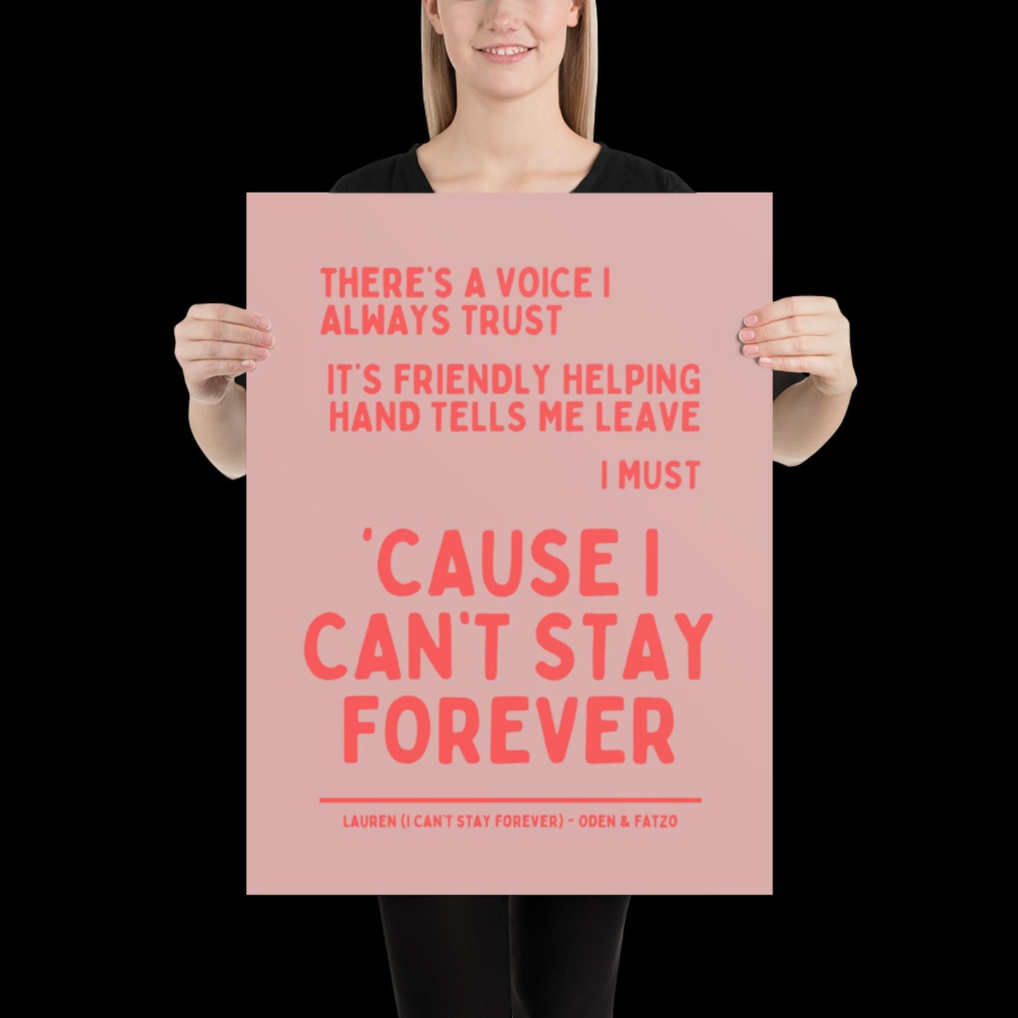 I Can't Stay Forever Red Wall Print