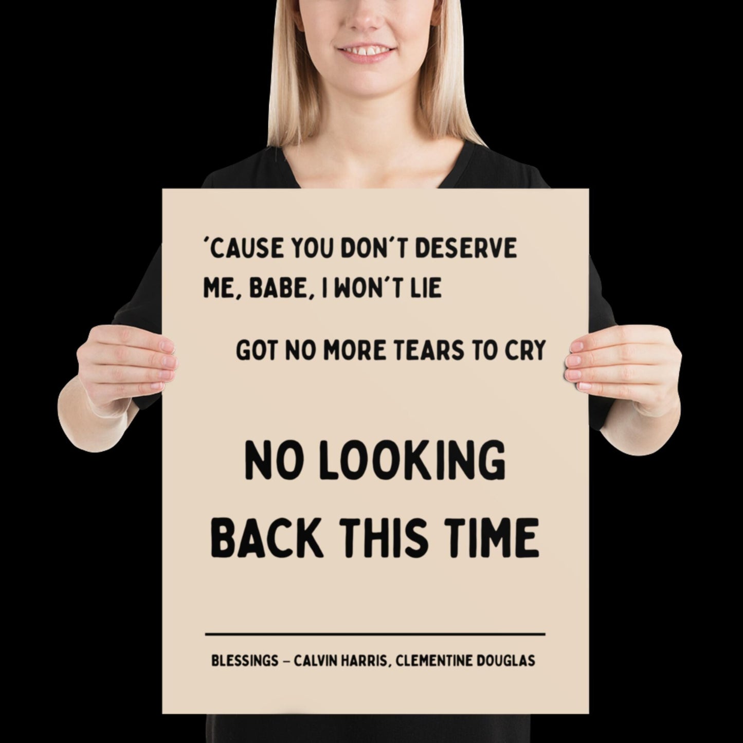 Blessings by Calvin Harris Lyric Print | House Music Poster | Quote Print | Typographic | Disco Decor | Ibiza Print | Birthday Gift