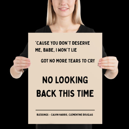 Blessings by Calvin Harris Lyric Print | House Music Poster | Quote Print | Typographic | Disco Decor | Ibiza Print | Birthday Gift