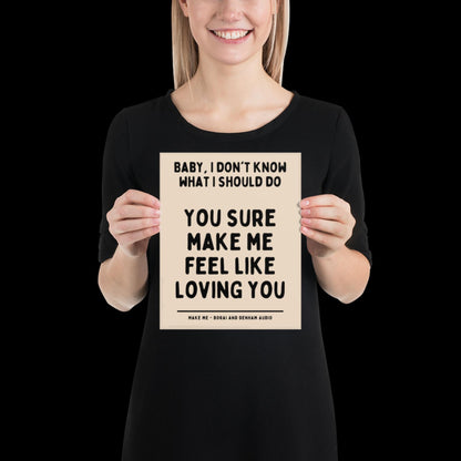 Make Me Inspired Beige and Black Print - Borai Denham Audio Ibiza Bold Typographic Colourful House Music Poster Groovy Bar Disco Funky