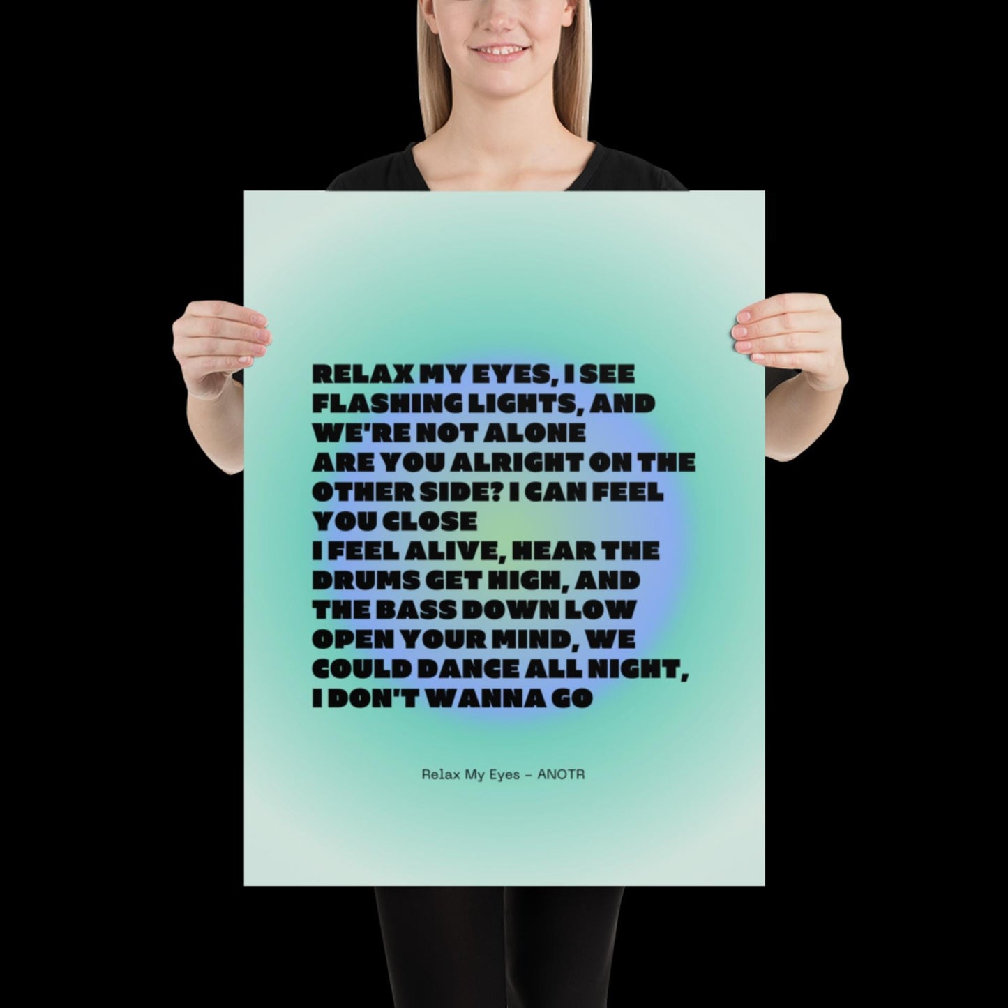 Relax My Eyes Inspired Blue Green 02 Aura Print - ANOTR Wall Art House EDM Ibiza Festival Rave Art Decor House Music Lovers Disco Ball Funky