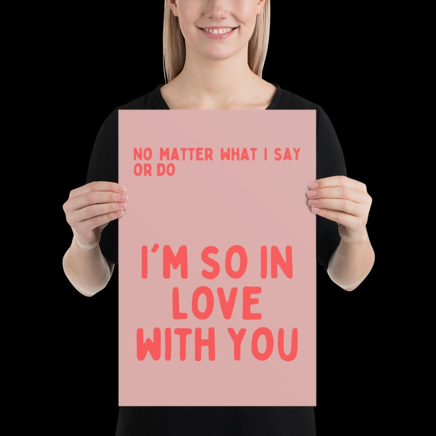 I'm So In Love With You Red Wall Print - Ibiza Colourful Funny Cute Birthday Art Gift Unique Funky House Music Poster Lyrics
