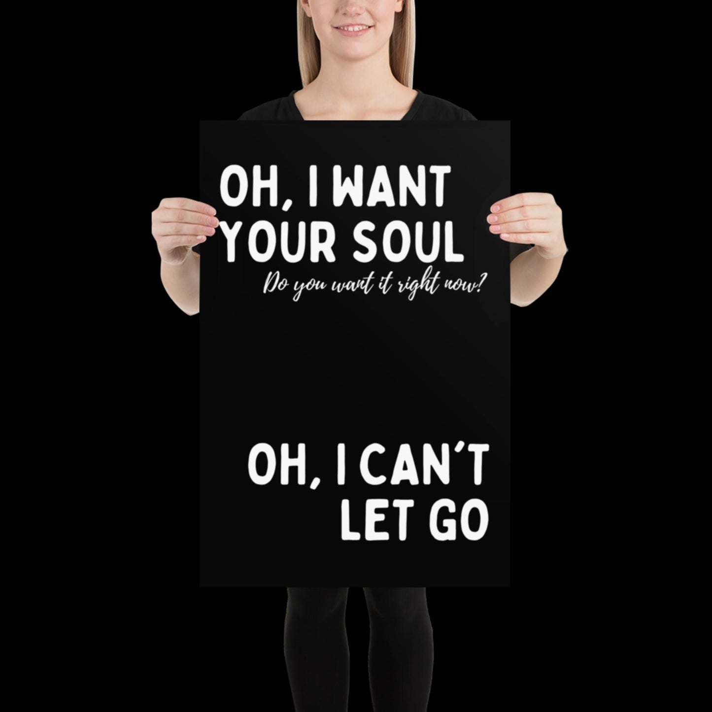 I Want Your Soul Inspired Armand Van Helden Black & White Print - Ibiza Bold Typographic Colourful House Music Poster Groovy Bar Disco Funky