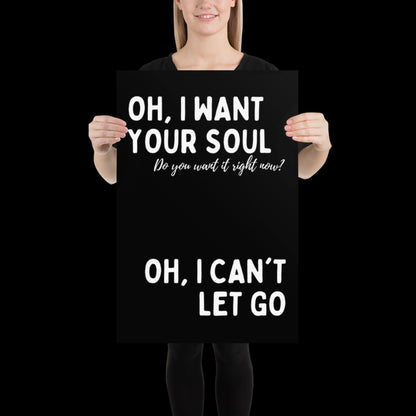 I Want Your Soul Inspired Armand Van Helden Black & White Print - Ibiza Bold Typographic Colourful House Music Poster Groovy Bar Disco Funky