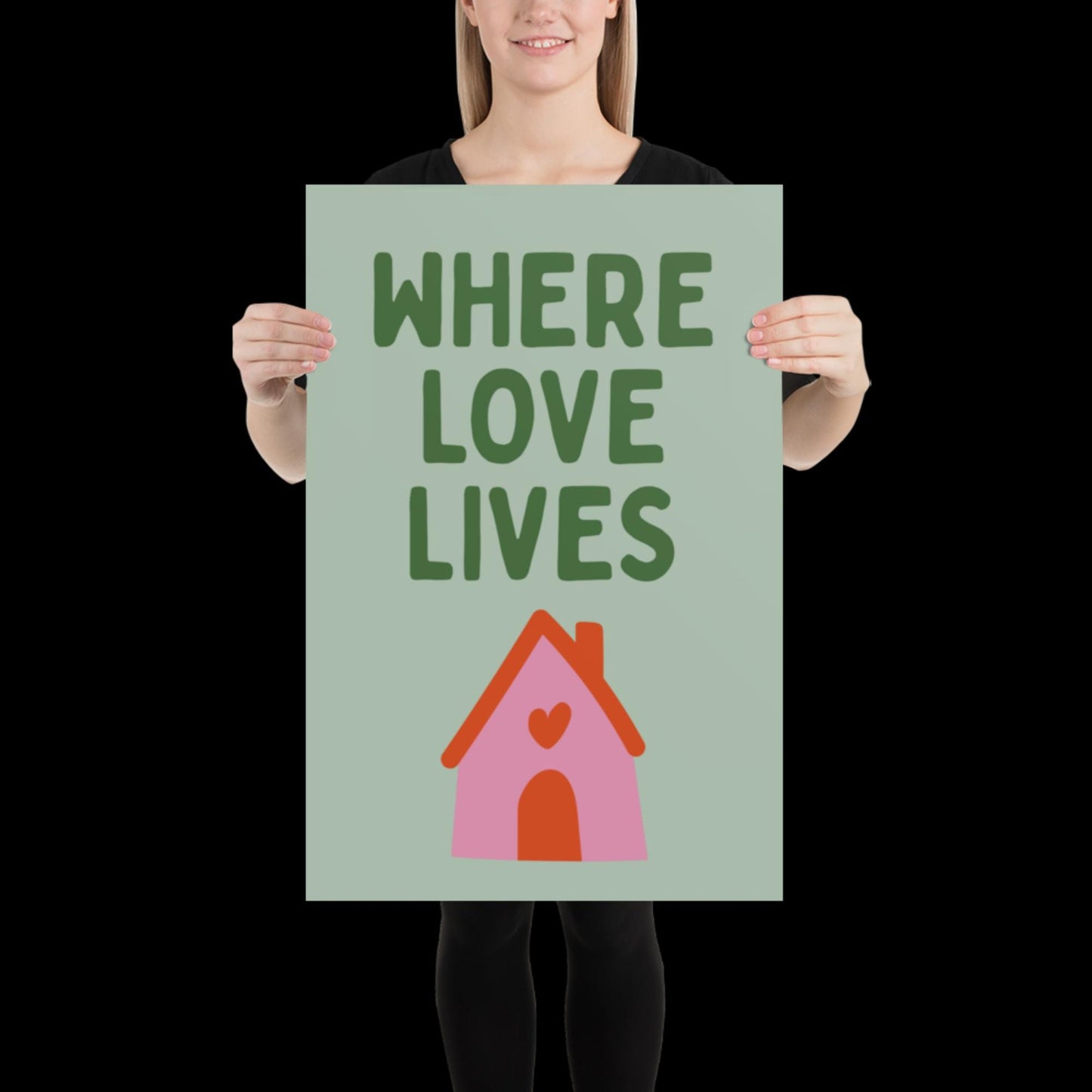 Where Love Lives Alison Limerick Inspired Lyric Print Green - Ibiza Funky Disco House Music A1 A2 A3 Typographic Ball Aesthetic Poster