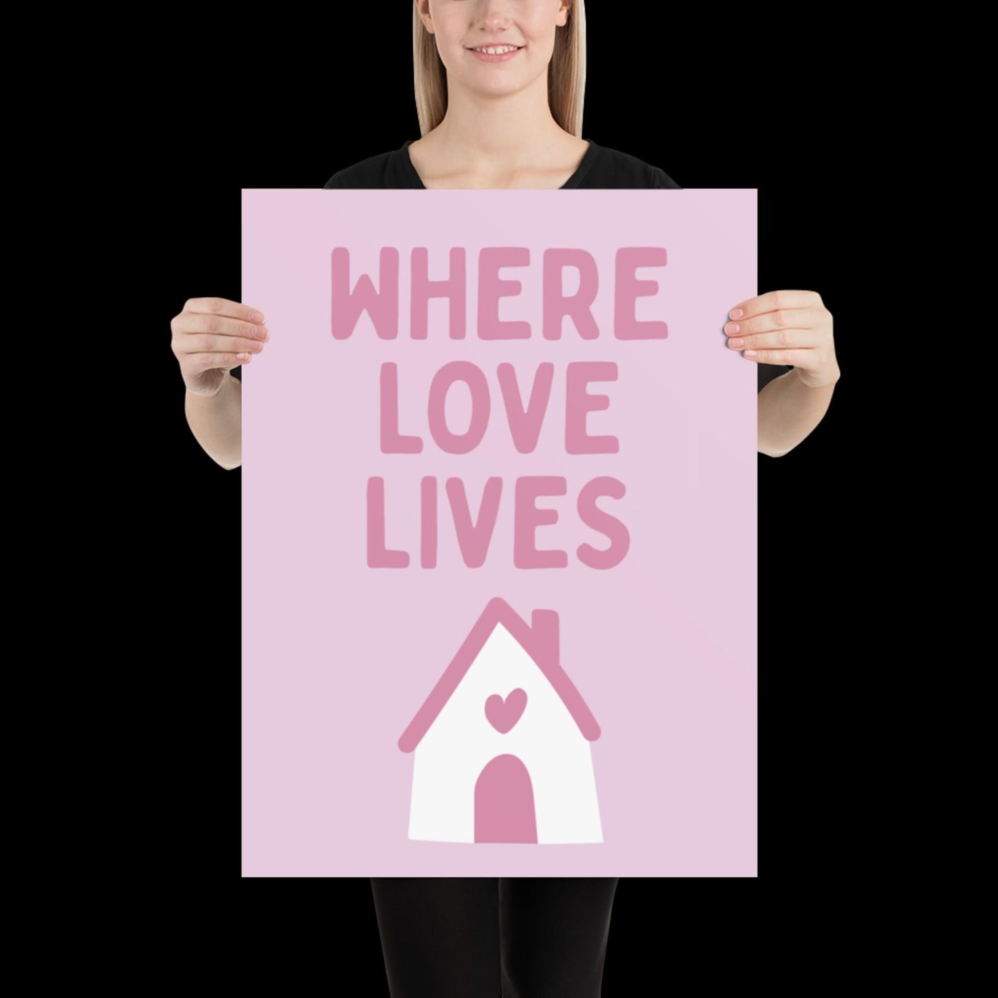 Where Love Lives Alison Limerick Inspired Lyric Print Pink - Ibiza Funky Disco House Music A1 A2 A3 Typographic Ball Aesthetic Poster