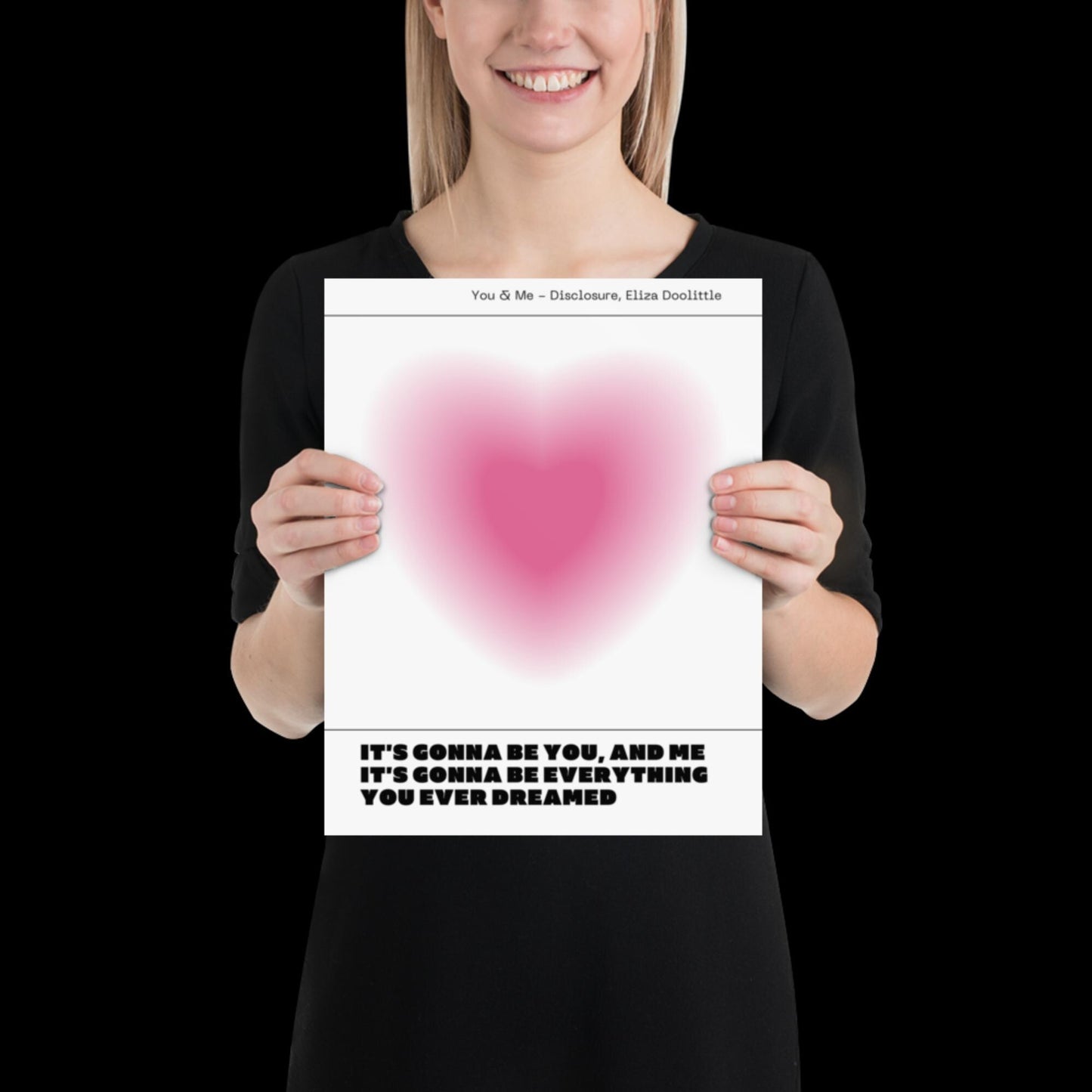 You and Me Pink Heart Aura Print - Disclosure Wall Art for House EDM Ibiza Festival Rave Art Decor House Music Disco Ball Funky