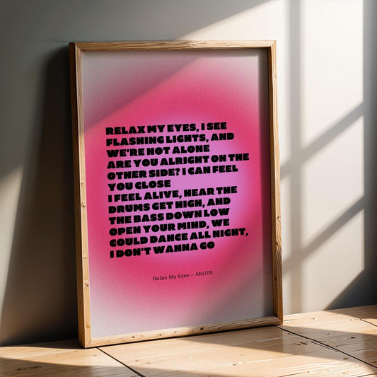 Relax My Eyes Inspired Pink 02 Aura Print - ANOTR Wall Art for House EDM Ibiza Festival Rave Art Decor House Music Lovers Disco Ball Funky