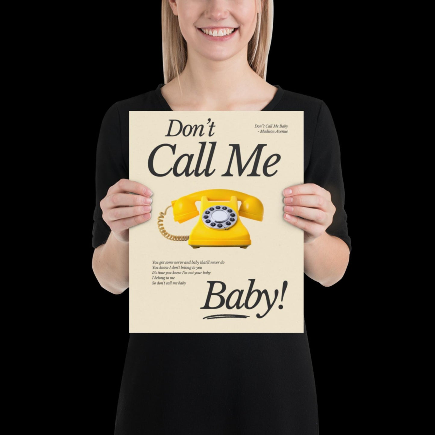 Don't Call Me Baby Print | Madison Avenue | House Music Poster | Lyric Print | Music Poster | Wall Art | House Music | Wall Decor | DJ Ibiza