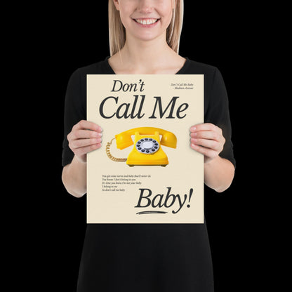 Don't Call Me Baby Print | Madison Avenue | House Music Poster | Lyric Print | Music Poster | Wall Art | House Music | Wall Decor | DJ Ibiza