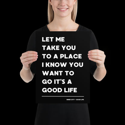 It's a Good Life Black and White Lyric Wall Print | Music Poster | Wall Art | A5 A4 A3 | Typographic | Lyrics | Custom Print | Wall Decor