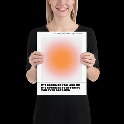 You and Me Orange Aura Print - Disclosure Wall Art for House EDM Ibiza Festival Rave Art Decor House Music Disco Ball Funky