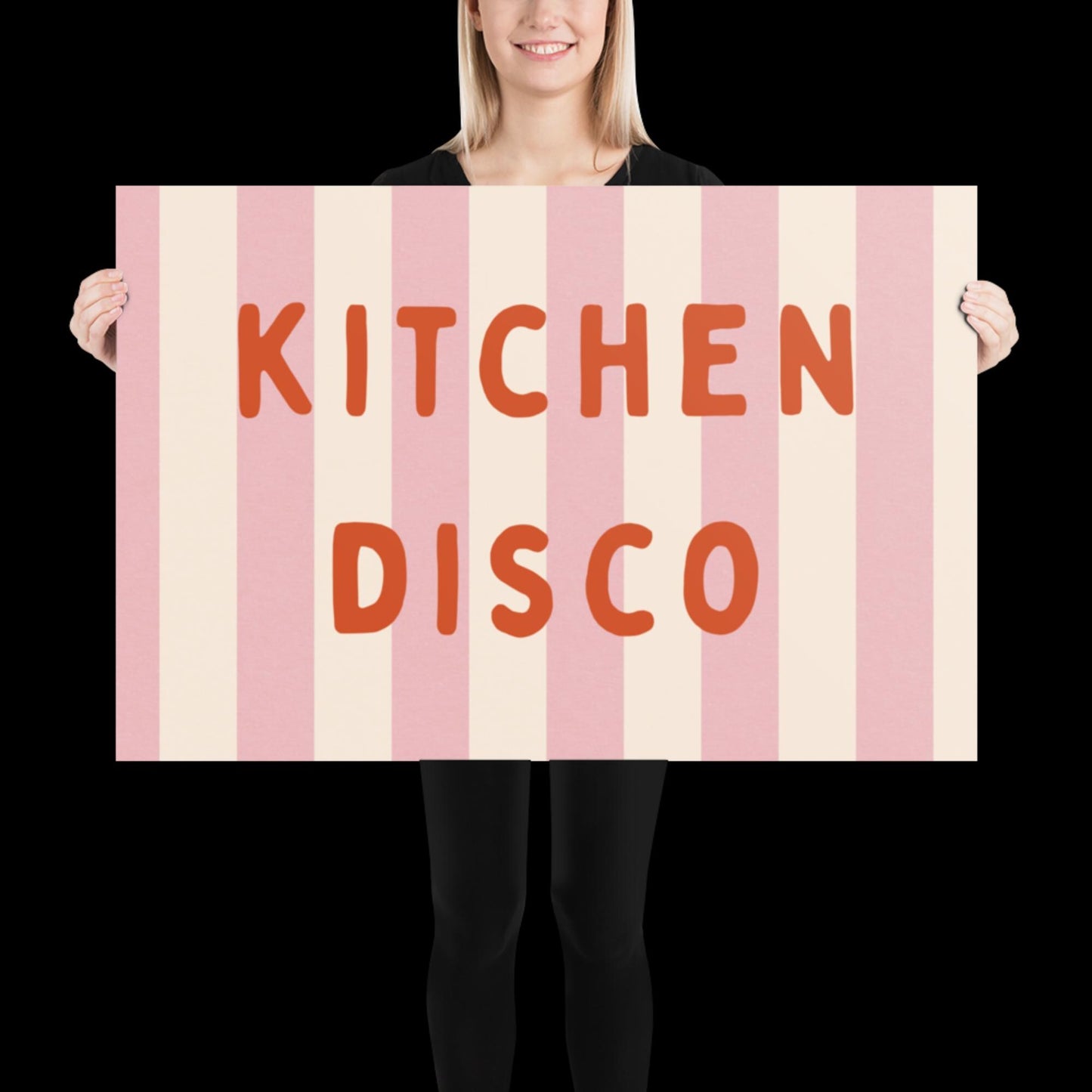 Kitchen Disco Wall Art Poster • Pink and Orange • Disco Print Poster • Minimalistic Kitchen Wall Art • Aesthetic • Trendy Wall Art