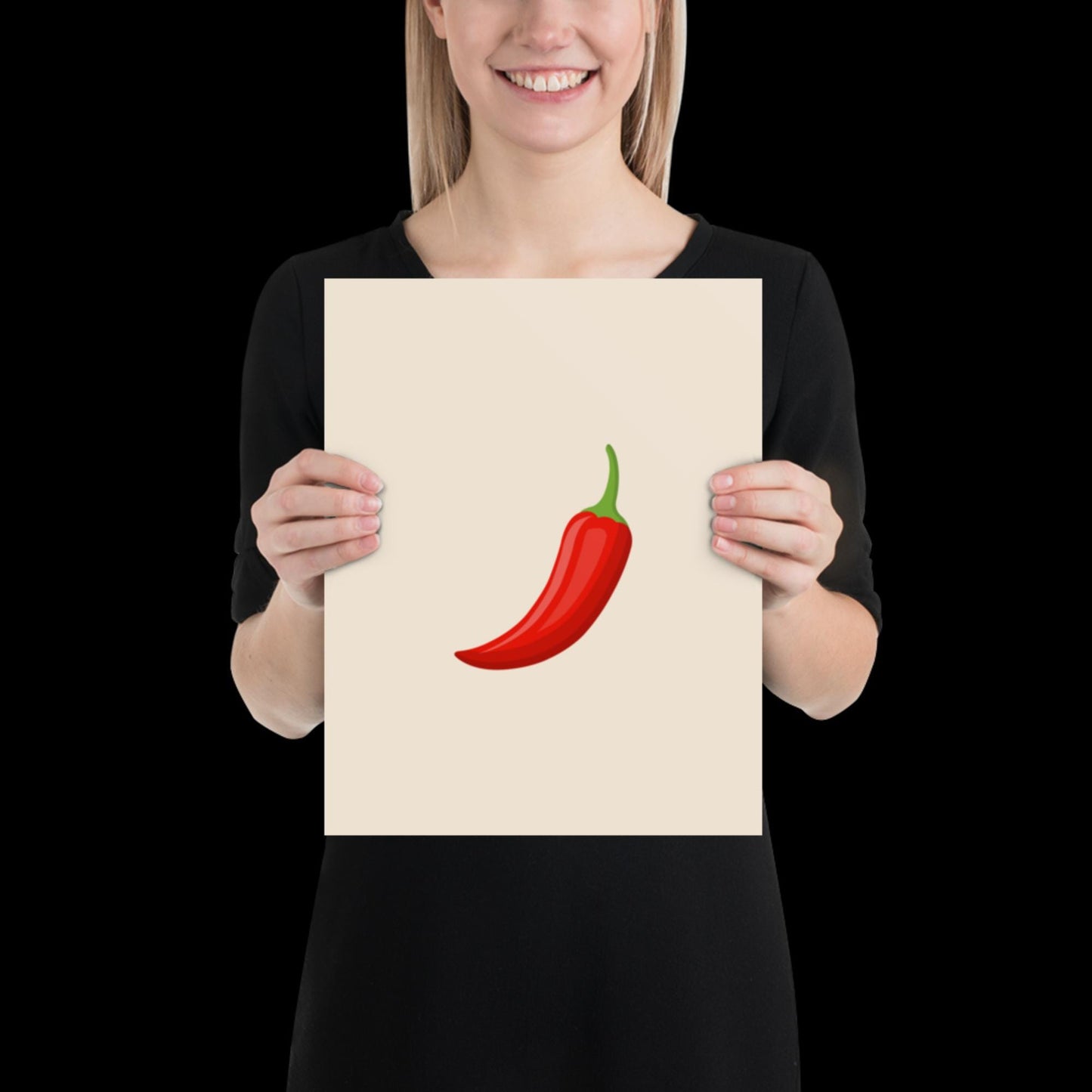 Red Chilli Pepper Spicy Margarita Beige Wall Print | Bar Cart Art | Cocktail Poster | Bold | A1 A2 Physical Print | Modern Kitchen Art
