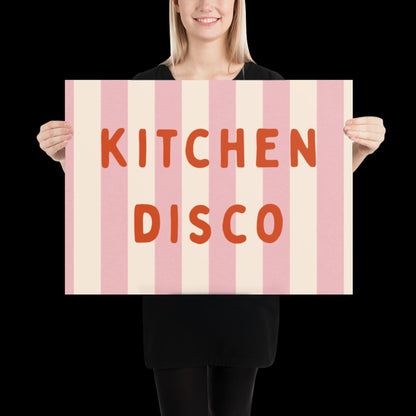 Kitchen Disco Wall Art Poster • Pink and Orange • Disco Print Poster • Minimalistic Kitchen Wall Art • Aesthetic • Trendy Wall Art