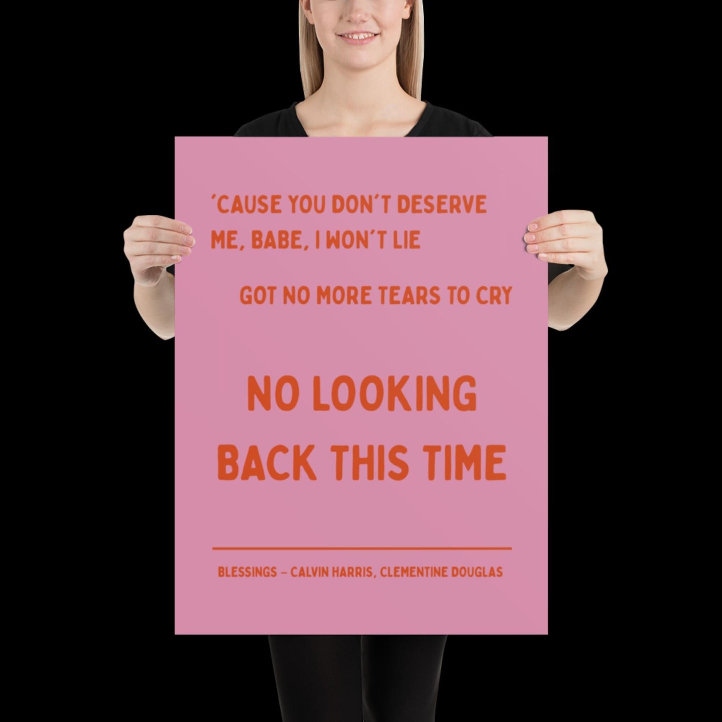Blessings by Calvin Harris Lyric Print | House Music Poster | Quote Print | Typographic | Disco Decor | Ibiza Print | Birthday Gift