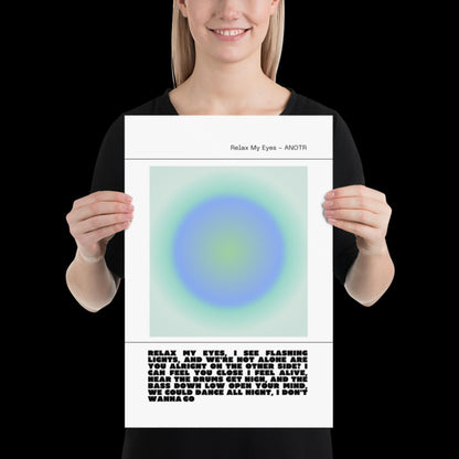 Relax My Eyes Inspired Blue Green Aura Print - ANOTR Wall Art House EDM Ibiza Festival Rave Art Decor House Music Lovers Disco Ball Funky