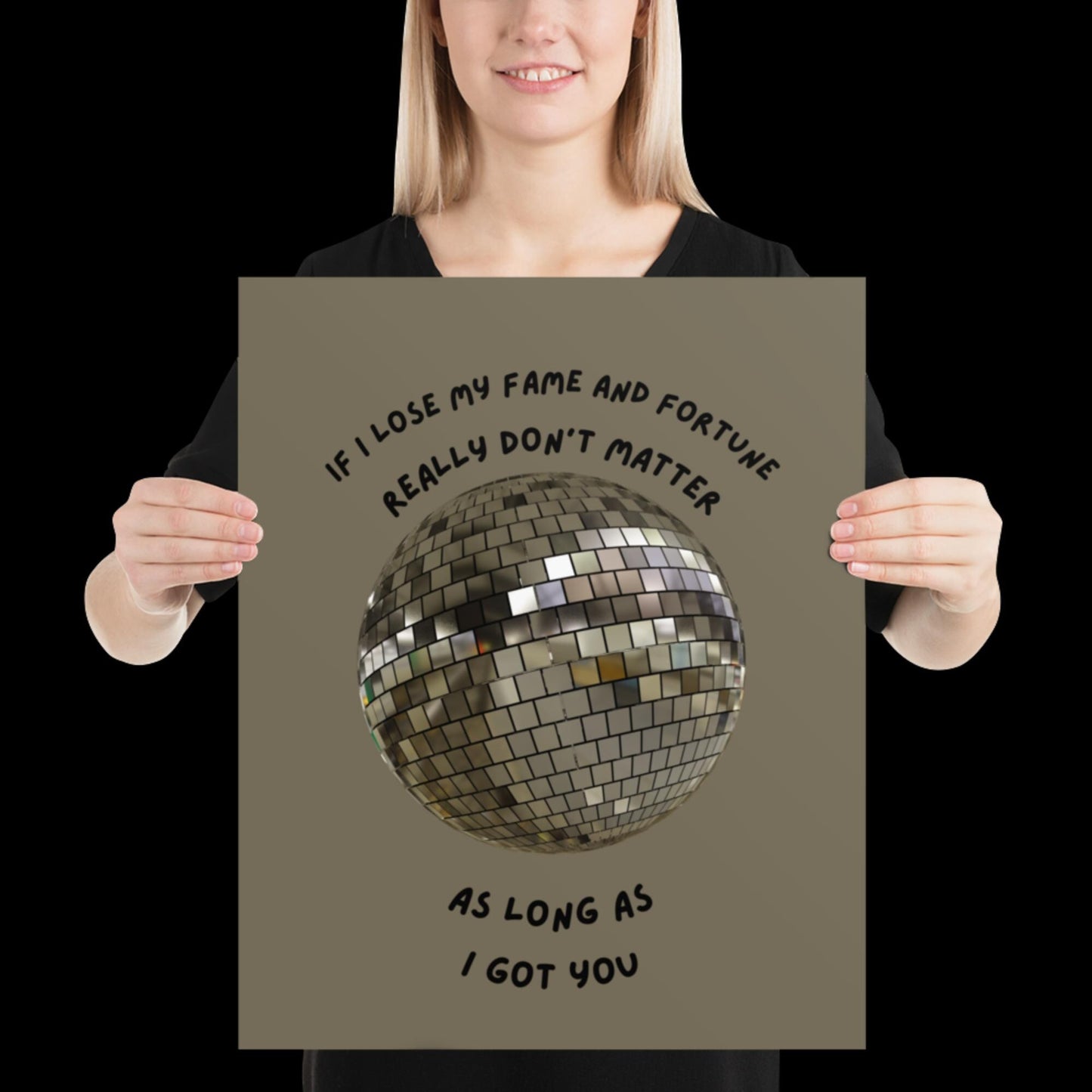 As Long as I Got You Silver Grey Disco Ball Wall Print - - Ibiza Colourful Funny Cute Birthday Christmas Gift Unique Leopard House Music