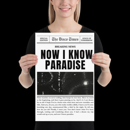 Finally Kings of Tomorrow Inspired Newspaper Lyric Print White and Black - Ibiza Funky Disco House Music A1 A2 A3 Typographic Ball