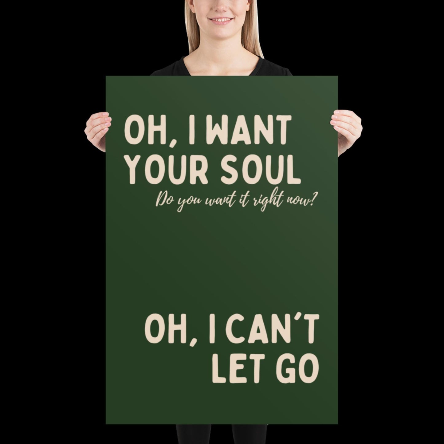 I Want Your Soul Inspired Armand Van Helden Green Print - Ibiza Art Bold Typographic Colourful House Music Poster Groovy Bar Disco Funky