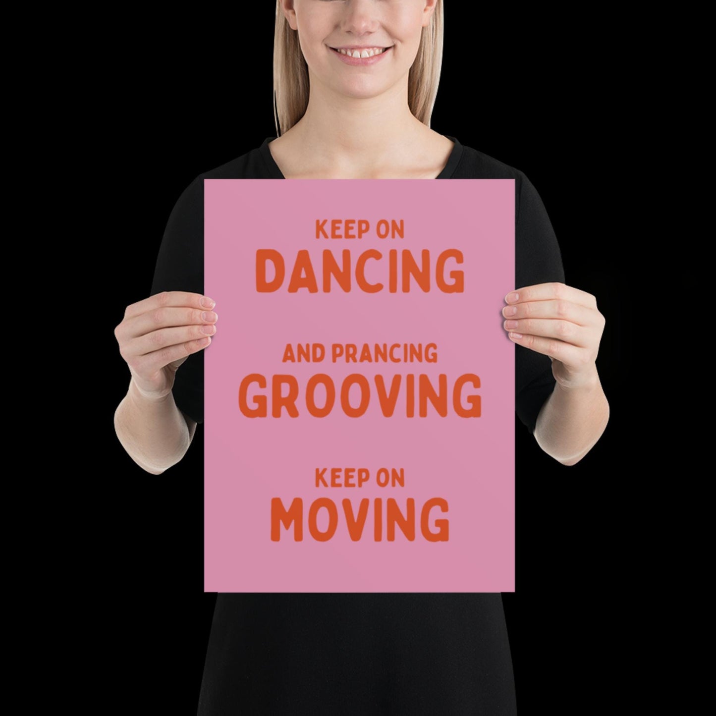 Music is The Answer Typographic Pink and Orange Wall Print - Ibiza Art Bold Typographic Colourful House Music Poster Groovy Bar Disco Funky