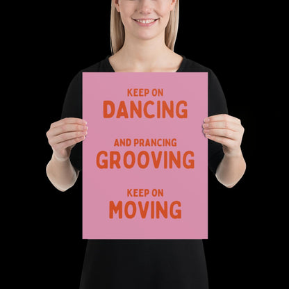 Music is The Answer Typographic Pink and Orange Wall Print - Ibiza Art Bold Typographic Colourful House Music Poster Groovy Bar Disco Funky
