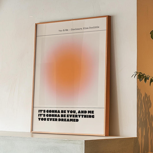 You and Me Orange Aura Print - Disclosure Wall Art for House EDM Ibiza Festival Rave Art Decor House Music Disco Ball Funky